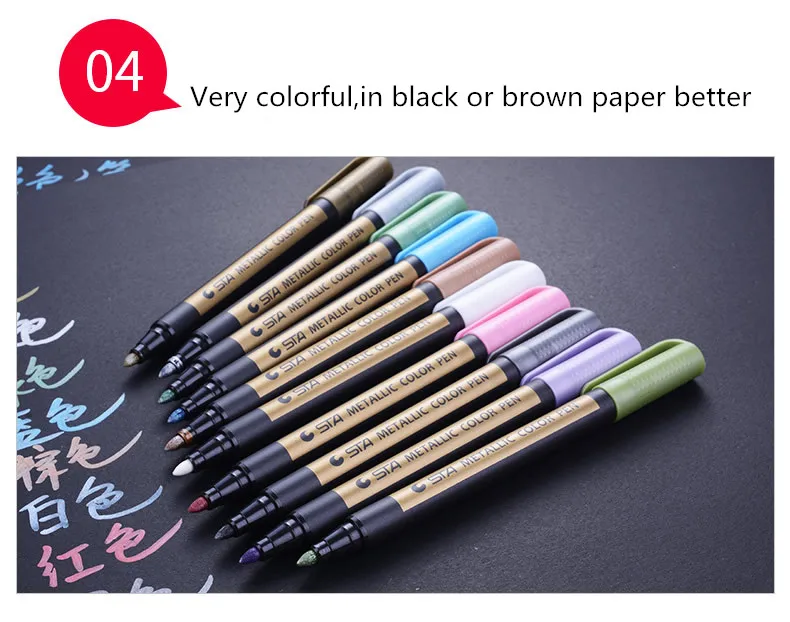 STA 8151 10 цветов чернила на водной основе граффити и сделай сам металлический цветной маркер ручка художественный дизайн принадлежности