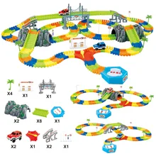 5.5cm Rail Car DIY Universal Accessories For Magical Track Funny Glowing Race Track Glow In The Dark Toys For Children Boy Grils magic track mini racing car race cars track luminous road slot glow in the dark stunt railroad flexible glowing toys for boys
