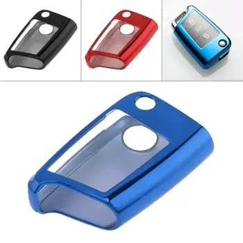 

Car Key Case Protector Holder Replacement Red Black Blue for Volkswagen 7 MK7 Seat Ibiza Leon FR2 Altea Aztec Skoda Octavia