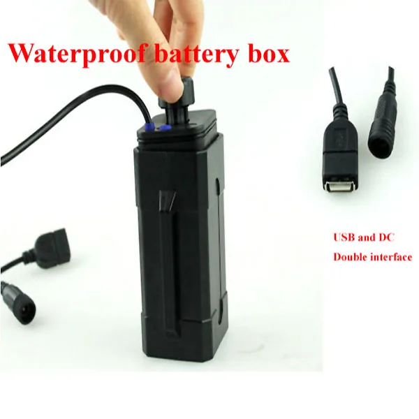 

Waterproof and Rechargeable 2x18650/4x18650 Battery Box with USB and DC Double Interface for Bicycle Light LED Light