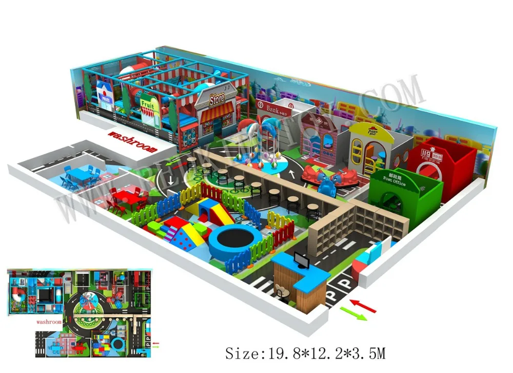 

Multifunctional Children Playground With Roads&House&Soft Play Area HZ-8330