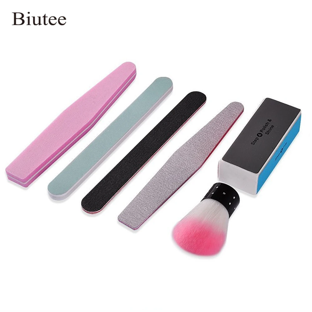 

Biutee 6 Pcs/set Nail Art Buffer File Block Pedicure Manicure Buffing Sanding Polish Nails Art Accessories UV Gel Polish Tools