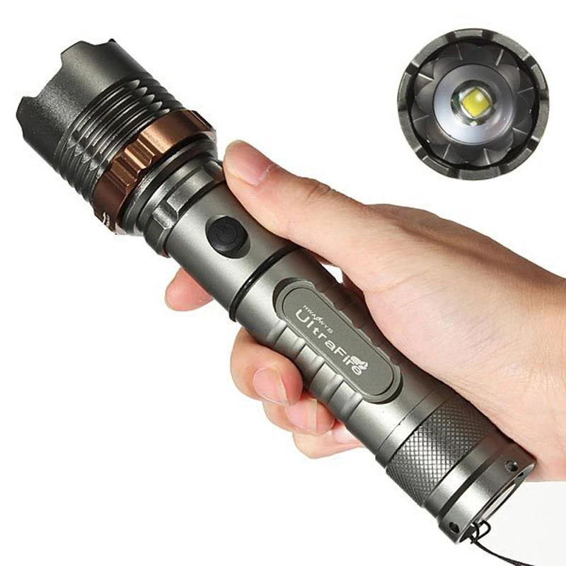 

NEW XML T6 8000 Lumens 3 Modes LED Flashlight Zoomable Strong Light Tactical Torch Aluminium alloy Lamp Lantern Hunting 18650