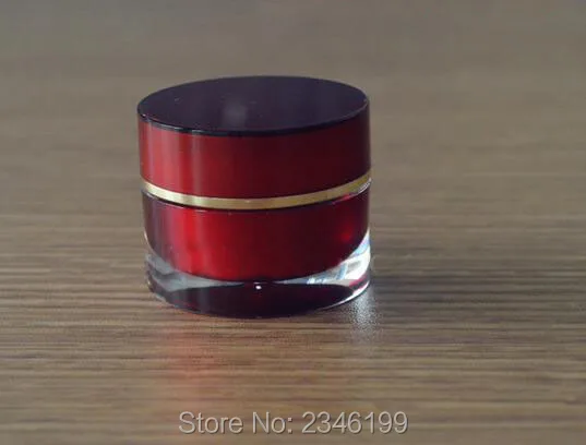 Frasco de Loção Jar com Tangente Cor Vermelho Acrílico Ouro Cosmética Cosméticos Olho Creamcontainer 20 Pçs - Lote 10g 10 ml 15g 15 5 Cheap Garrafas reutilizáveis