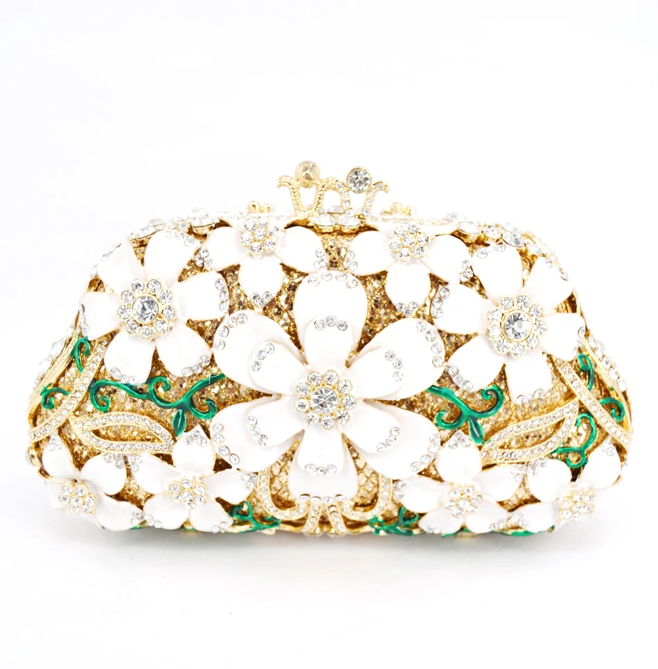New Crystal Clutches For Women Fashion Zinc Case Full Rhinestones