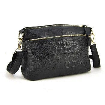 

Women Genuine Leather Small Shoulder Handbag Cross Body Bag Crocodile Alligator Pattern Purse Fashion Casual Pouch Lady Hobo