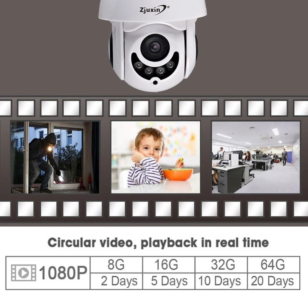 Câmera de Vigilância Segurança ao ar p sem Fio Zjuxin Câmera Wifi 1080 Ptz Velocidade Dome Cctv ir Onvif Livre Ipcam Camara Exterior ip 2mp 7 Zjuxin câmera ip wifi 2mp 1080 p