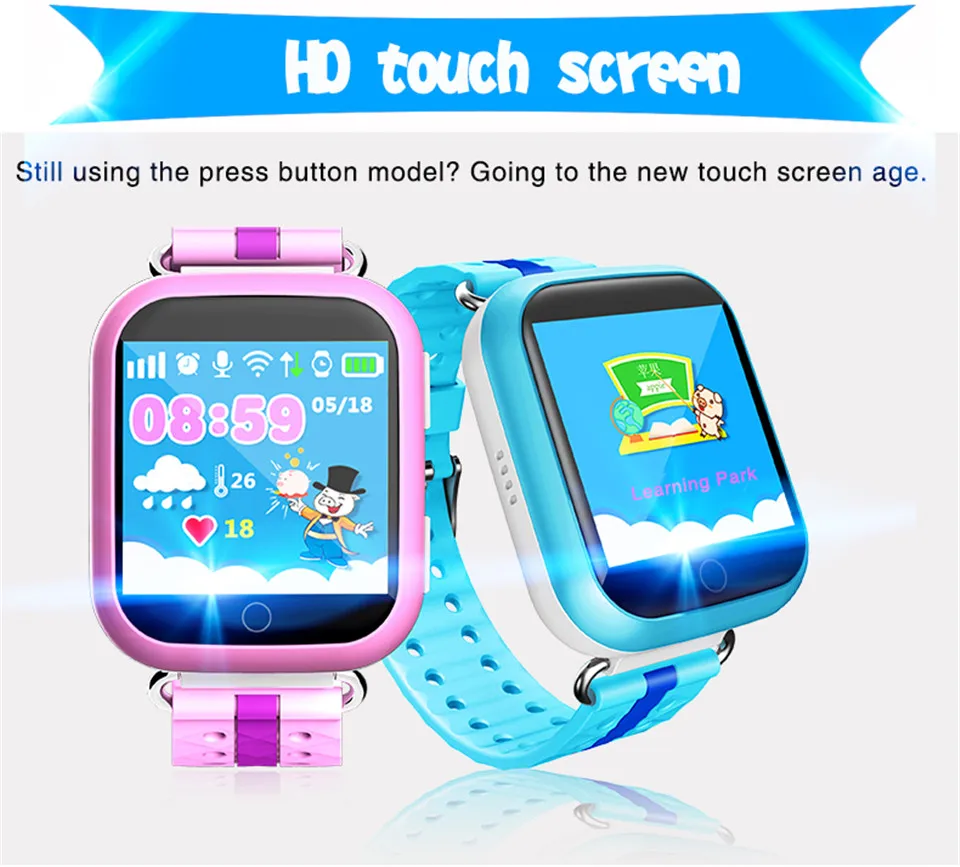 Children GPS Smart Watch 1.54inch touch screen SOS Call Location Tracker for Kids Q100 Q750 baby Smartwatch with WiFi | Электроника