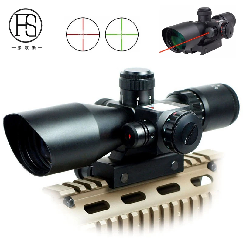 Tactical 2.5-10 x 40 Red Green Reticle Riflescope Hunting Optics Laser Sight Scope Dual Illuminated 11mm And 20mm | Спорт и