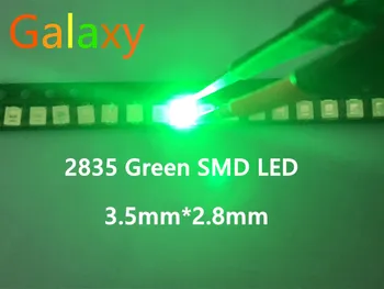 

500PCS/lot SMD LED 2835 Green 0.2W high bright light emitting diode chip leds 520-525NM