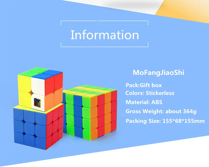 2x2x2 3x3x3 4x4x4 Cube 3 pieces Set Magic Cube Gift MF2 MF3 MF4 Cube Toys Magic Cube Box Set Professional Gift for children