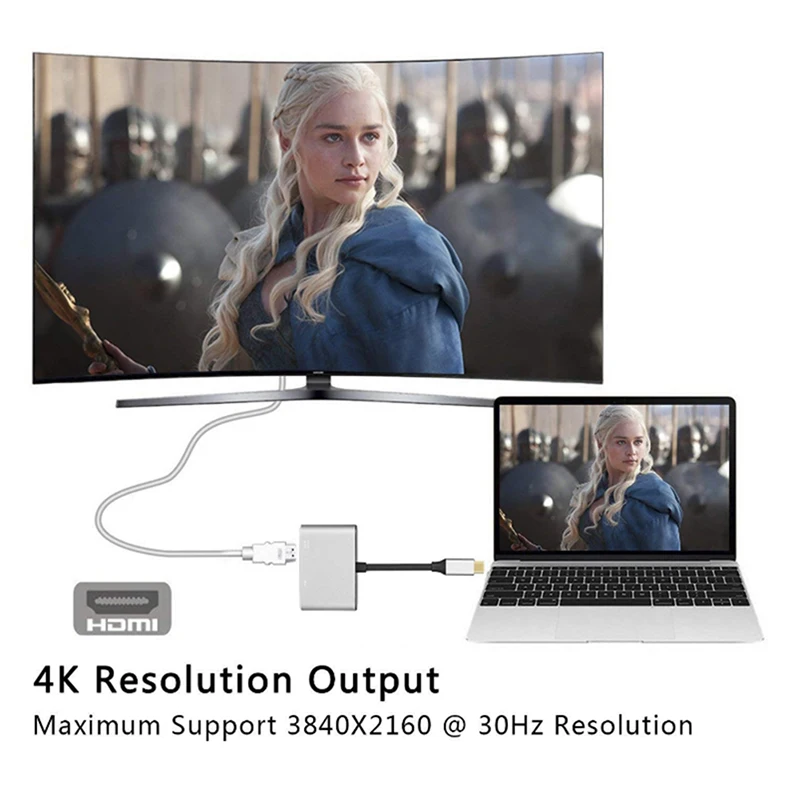 USB C к HDMI 4K VGA адаптер USB 3,1 type C USB-C к VGA HDMI преобразователи видеосигнала адаптер для Macbook Pro для Dell для huawei