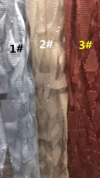 

5 yards/lot Nigerian Tulle net Lace with sequins French net Lace Fabric J-7472 Hot selling