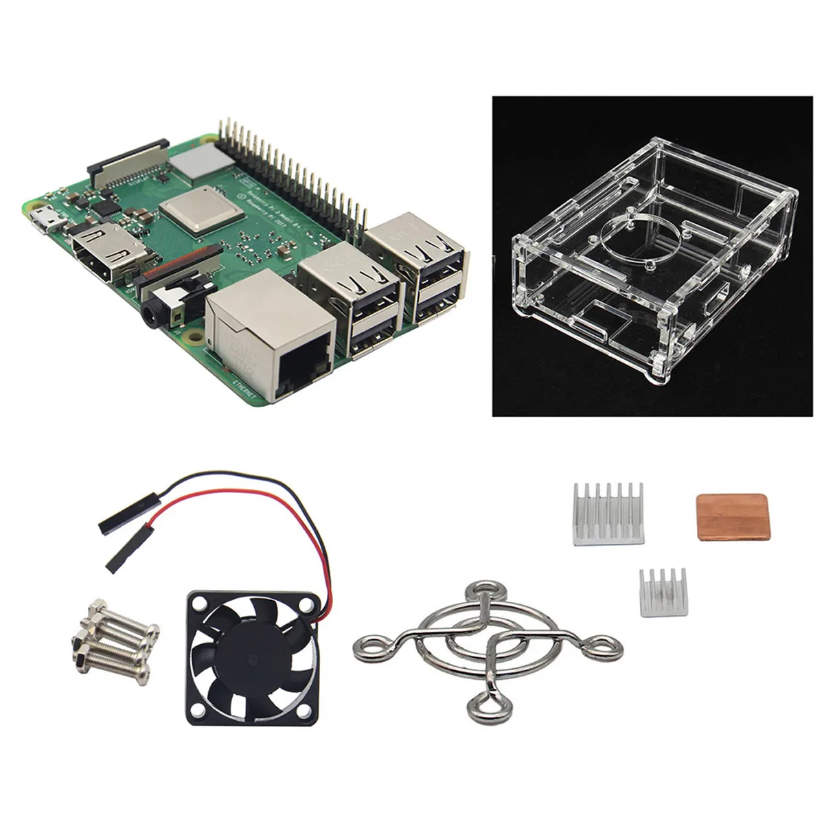 

4 in 1 kit for Raspberry Pi 3 Model B+plus Board 1GB LPDDR2 BCM2837B0 Ras PI3 B,PI 3B with bluetooth 5V2.5A 5V3A