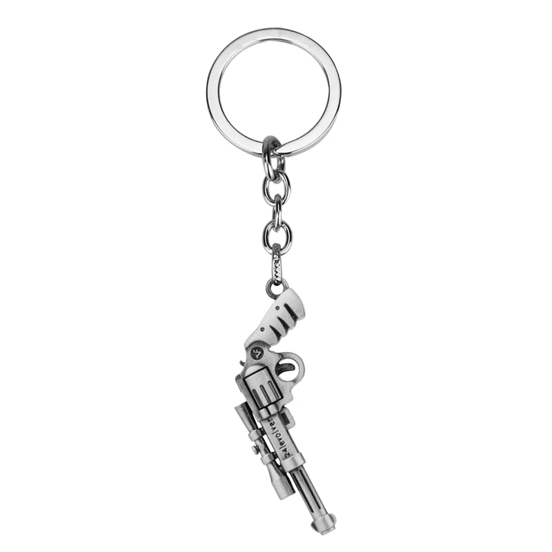 dongsheng Trendy Gun Keychain Game imitated Revolver Gun Key Chains 3D Weapon Arms Metal Key Chain Jewelry Unisex Drop Shipping