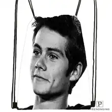 Пользовательские portrait_practice_ dylan_o_brien@ 01-Drawstring сумка-рюкзак милый рюкзак дети сумка(черный назад) 31x40 см#180611-03-108