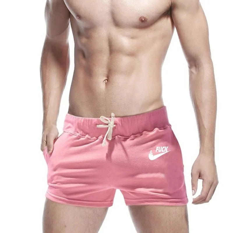 Zogaa, мужские повседневные летние шорты, сексуальные спортивные штаны для фитнеса, бодибилдинга, летние пляжные повседневные шорты - Цвет: Розовый