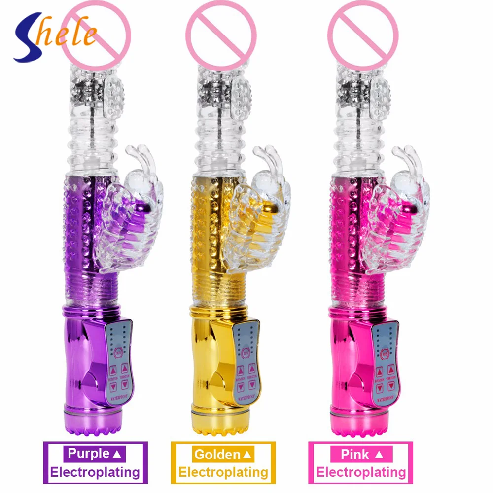SHELE Rabbit Vibrators Waterproof Vibrating G Spot Vibrator Clitoris Stimulator Sex Toy For Women Sex Machine