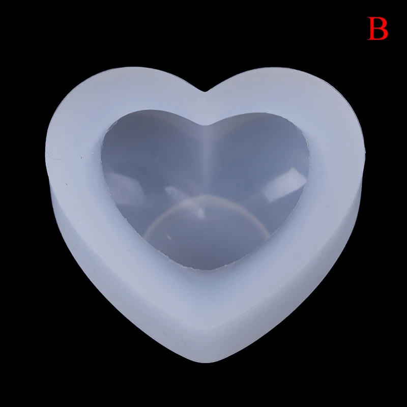 Любовь силиконовая форма-Сердце 3D Сердце ароматический гипс пластырь силиконовая форма для украшения автомобиля DIY свечи смолы формы - Цвет: B
