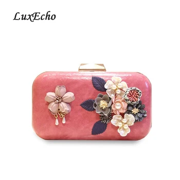 

LuxEcho Fashion Evening bags Flower Handbags small Flap Day Clutches wedding purse Luxury Chain shoulder bags Casual Clutch