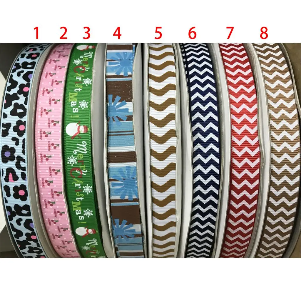 

Crazy Discount 5/8" 16mm Santa Leopard Chevron Printed Grosgrain Ribbons for Crafts Party Decorations Gift Packaging 100 Yards