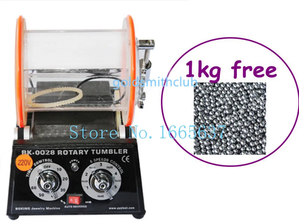 Mini 3kg Jewelry Tools Rotary Tumbler Machine +( Free) 1 Kg Round Beads