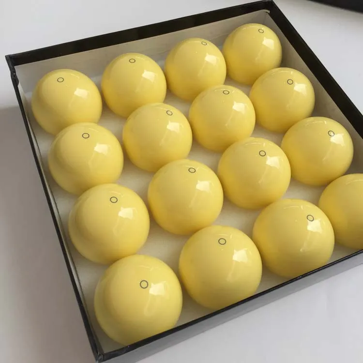 16pcs/set Billiards Pool White Balls Yellow with Blue Circle 57.25mm Nine-ball White ball Resin Billiard Cue Ball