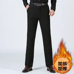 Мужские флисовые брюки 2018 новые модные хлопковые теплые зимние деловые рабочие брюки мужские Slim Fit Досуг для Homme брюки 40 42