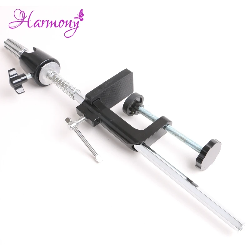 Grampo de Mesa de Aço Suporte de Cabeça de Manequim Salão de Cabeleireiros Harmonia Inoxidável Peruca Expositores Styling Tools 1 Pcs