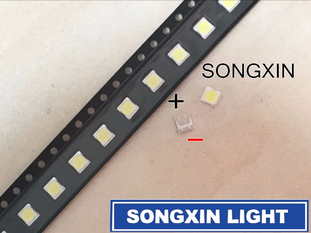 50 шт./лот для LG SMD СВЕТОДИОДНЫЙ 3535 6V холодный белый Чип-2 2W для ТВ/ЖК Подсветка ТВ приложения