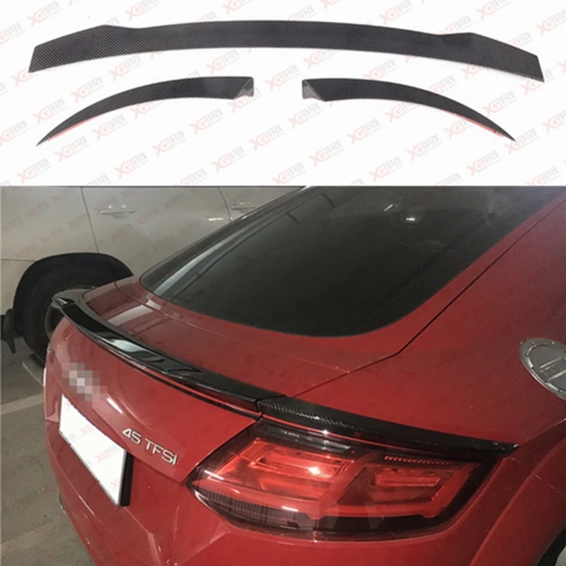 

Carbon Fiber Rear Spoiler for Audi TT TTS MK2 8J 2015-2017 Tail Trunk Lid Lip Wing Spoiler