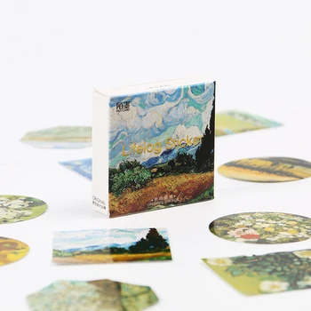 

45PCS/set Van Gogh Reproduce Classic Decorative Stickers Adhesive Stickers DIY Decoration Diary Scrapbooking Sticker Boxed