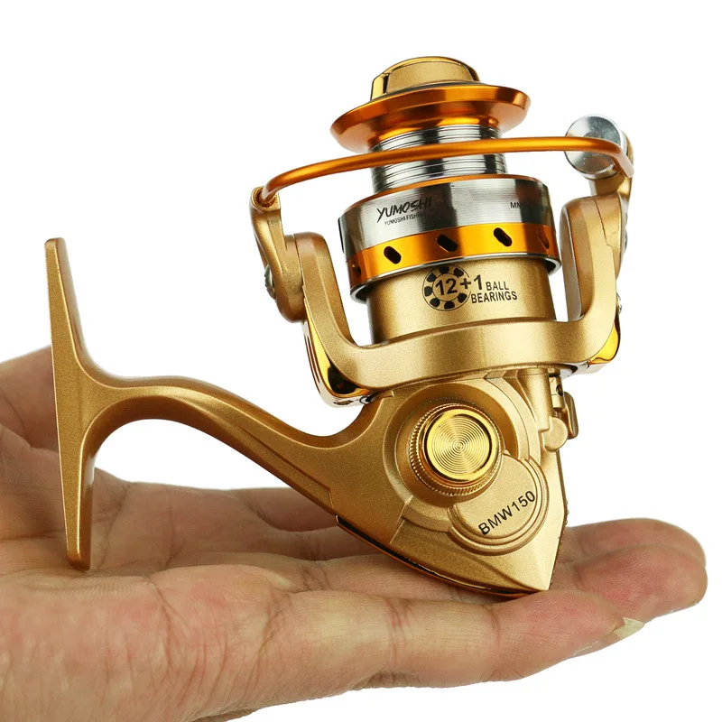 

BMW150 Champaign Gold 12+1BB 5.2:1 Mini Fishing Reel Left/Right Hand Suitable Rod Fishing Wheel Lightweight Fishing Line Reel