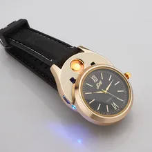 2016 Unisex Metal Windproof Novelty USB Charging slim lighter Casual Watch Electronic Cigarette Lighter The Best Gift for Men
