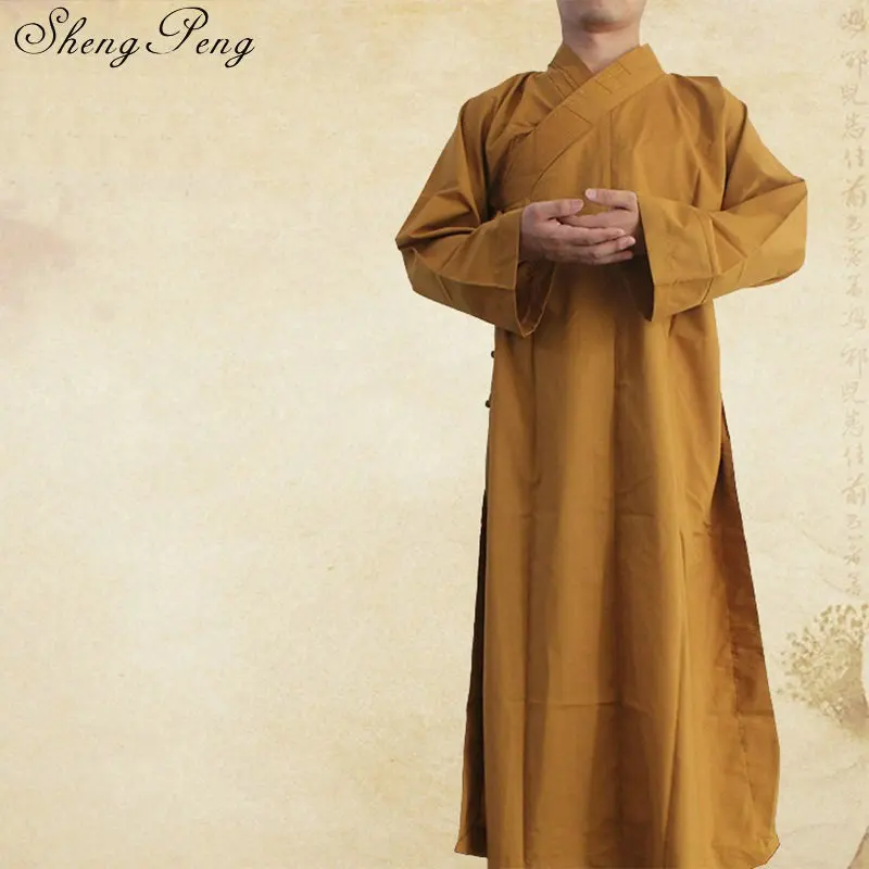 Буддийский монах халаты Китайский Шаолинь монах одеяния мужчины традиционные буддийский монах одежда Равномерное Шаолинь монах одежда Q272