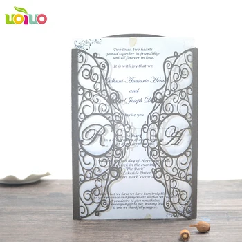

R & A Invitation Card for Wedding Event Supplies Laser Cut Wedding Invitation with Single layer inside page