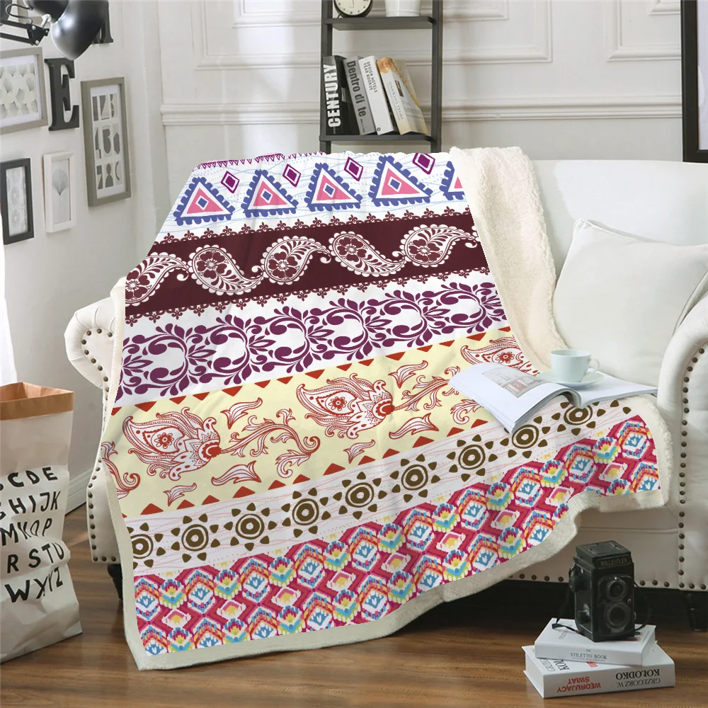 

Sofa cushion Yoga mat Blanket Air Conditioner Is Thickened Double-layer Plush 3D Digital Printed Blanket Geometric Series