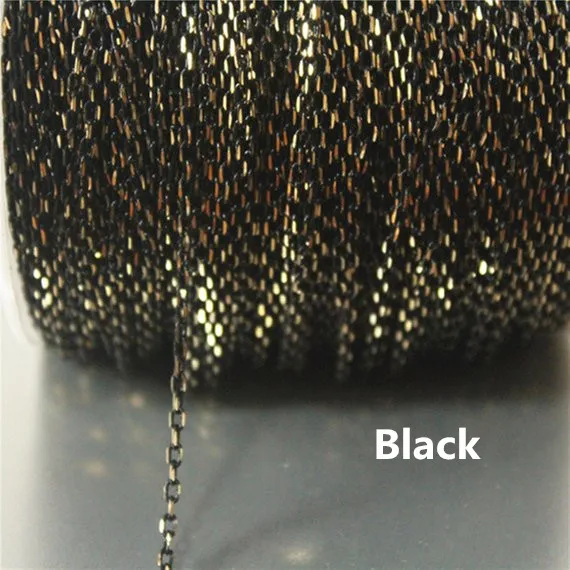 Блестящая тонкая овальная цепочка на латуни, 3 мм х 2 мм браслет ожерелье серьги цепь, 5 метров цепочка с кисточкой, Y28 - Цвет: black