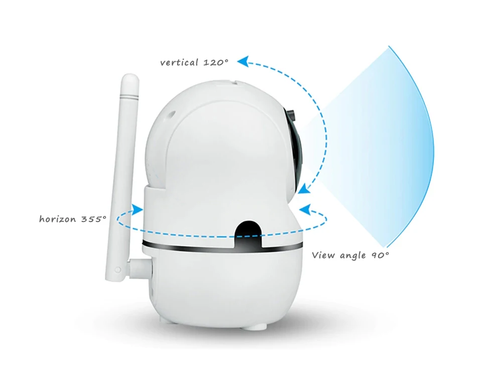 1080P Full HD Wireless Smart PTZ IP Camera with WIFI Cloud Recording Auto-Tracking Monitoring for Moving Objects Free APP Alarm_F11