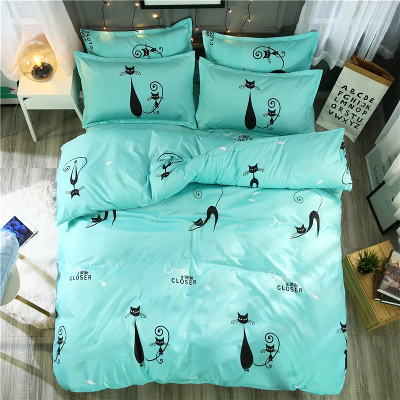 Sookie Cats Print Bedding Set Queen King Size Duvet Cover Sets With Bed