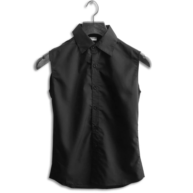 

Single button sleeveless shirt Men's leisure solid color shirt Men's vest of cultivate one's morality shirt character designs