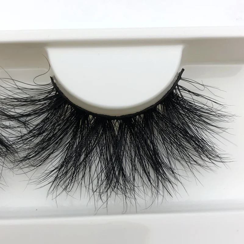 Mikiwi 25mm Long 3D mink lashes E01 extra length mink eyelashes Big dramatic volumn eyelashes strip thick false eyelash 3
