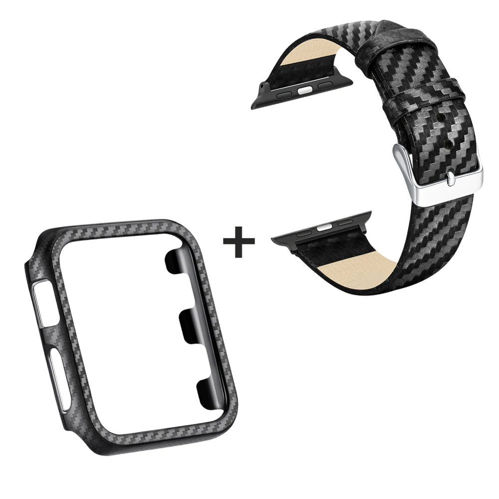 Часы аксессуары 38 мм 42 мм спортивный ремешок для Apple Watch Series 1 2 3 углеродного волокна группы ремень с пряжкой наручные Браслет ремешок+ Case