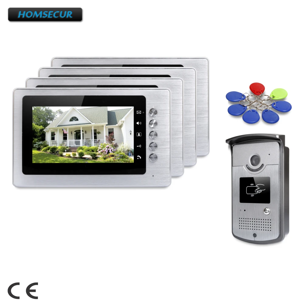 

HOMSECUR 7inch Video Security Door Phone with Keyfobs Unlocking Camera for Home Security : XC001+XM705