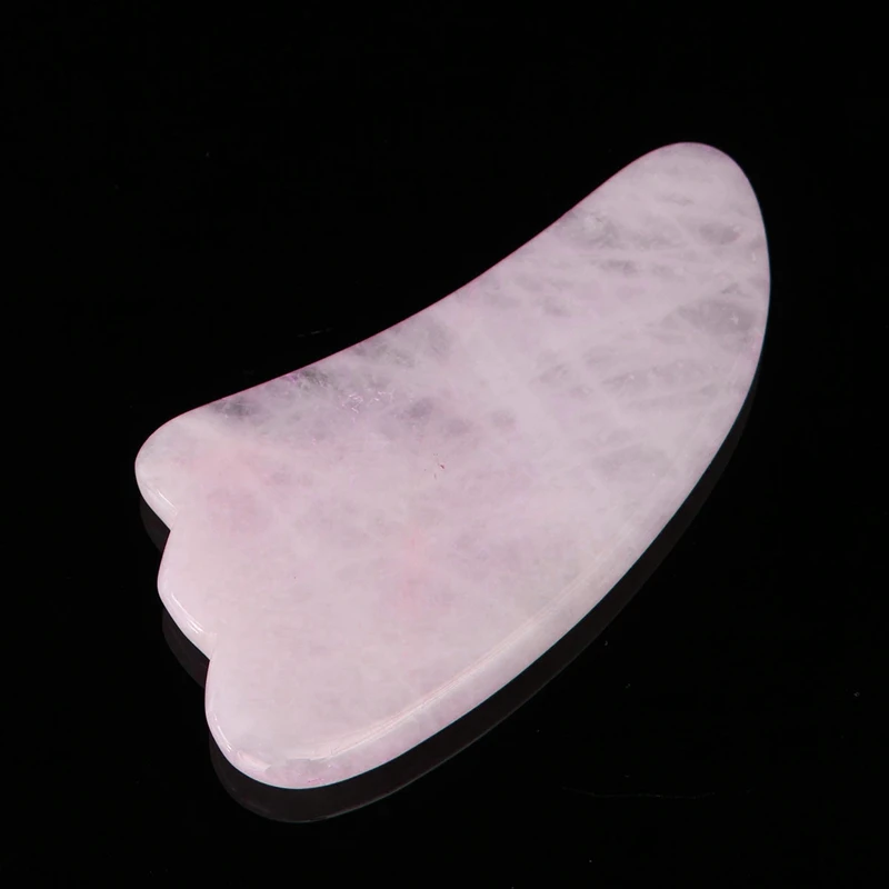 Горячая 1 шт. натуральный розовый кварц драгоценный камень кристалл Gua Sha доска для здоровья красоты уход за лицом уход за телом скребковый камень для спа массажа