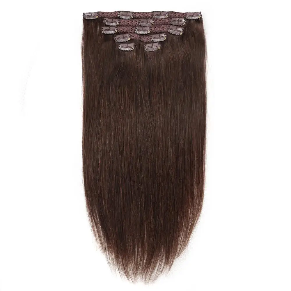

Real Beauty Machine Made Remy Straight Clip In Human Hair Extensions 100% Braziilian Human Hair Clips In 1B 2# 4# 613# Ombre