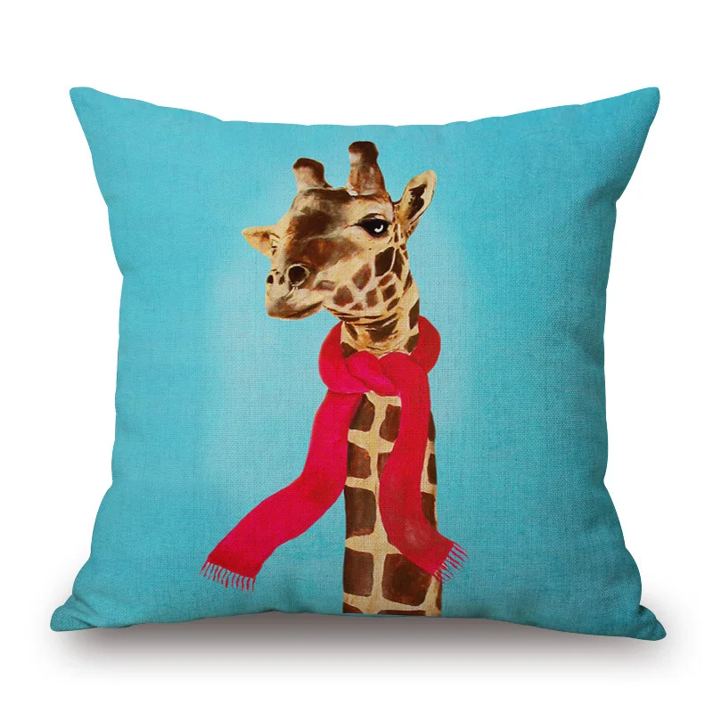 Подушка-Жираф, чехол для подушки в виде животных, домашний декор, поясное сиденье для автомобиля, дивана, наволочка для подушки 45*45, моющаяся, без наполнения - Цвет: 3