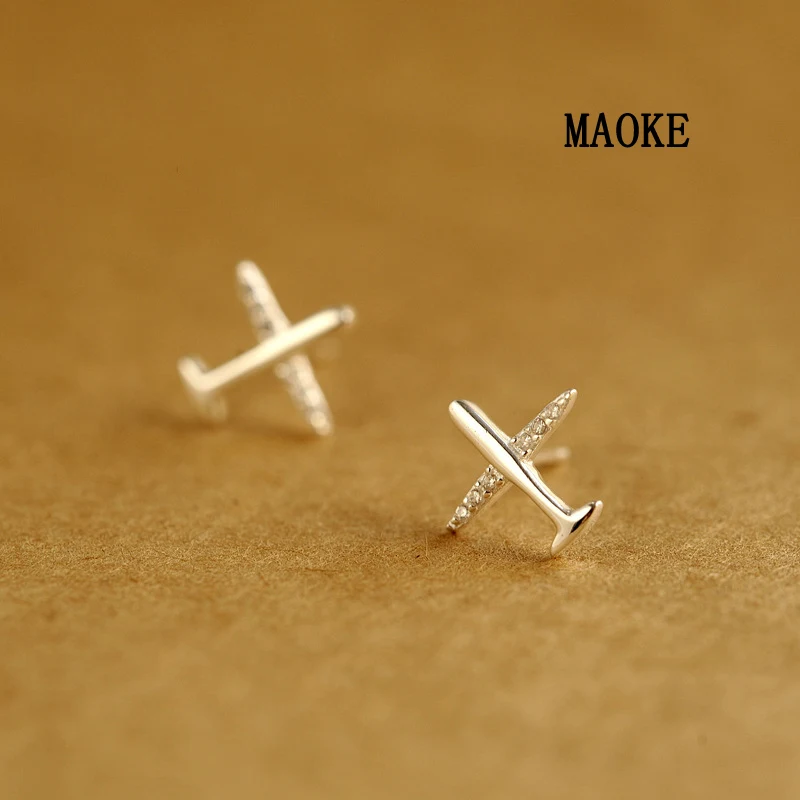 Женские серьги в виде самолета из серебра 925 пробы|earrings simple|plane earringsjewelry jewelry |