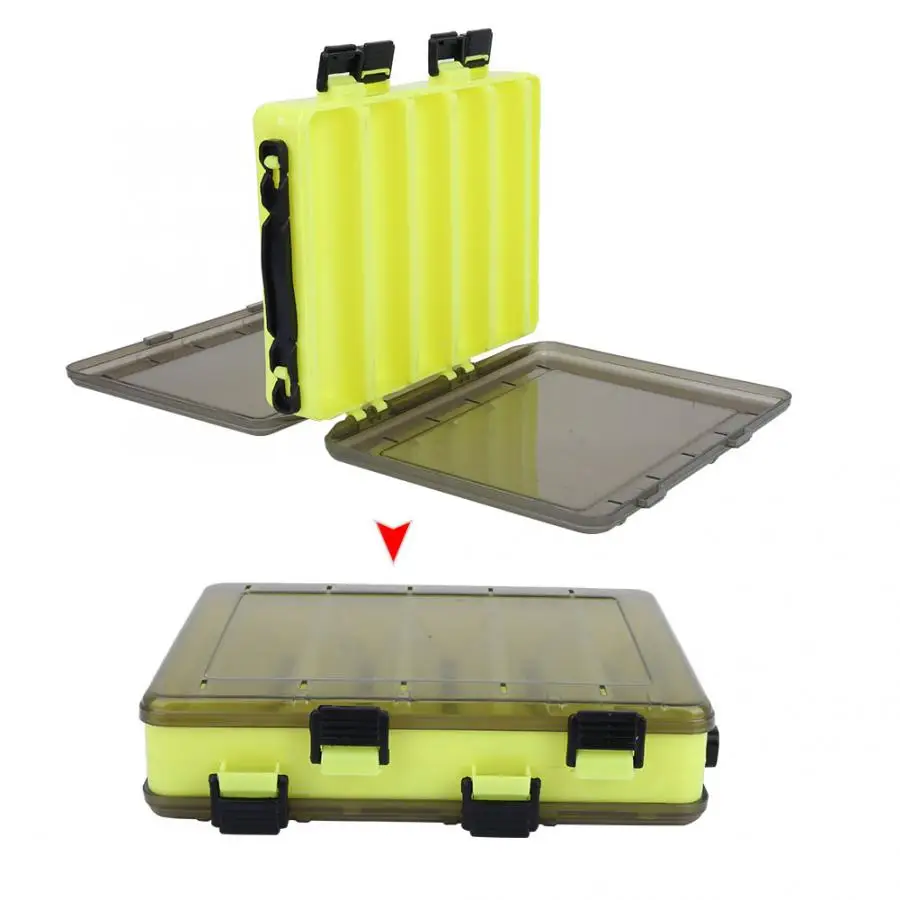 Double-side Fishing Tackle Box Wood Shrimp Tools Case Fishing Bait Lure Storage Case Multiple Compartment Large Fishing Tool box