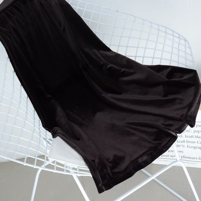 XS-10XL модные длинные макси прямые юбки для женщин эластичная высокая талия зимняя Заказная велюровая бархатная юбка - Цвет: Коричневый